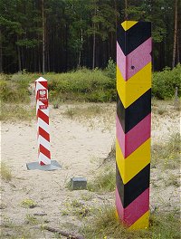 German and Polish border pole